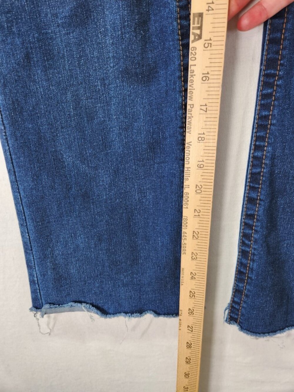 Seven7 Tummyless Bootcut Jeans Womens Size 12 (32x26) Slimming Raw Hem Denim - Picture 5 of 13